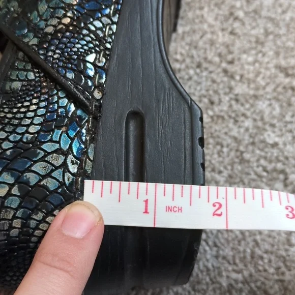 Women's Sanita clogs shoes size 38  Blue and Black Metallic🌠GREAT SHAPE!!! 🌠 - Picture 9 of 9